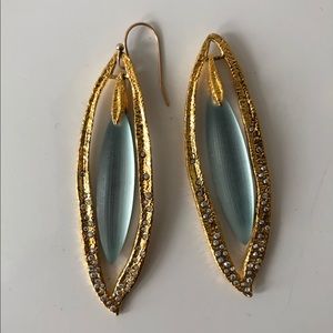 Alexis Bittar leaf-shaped drop earrings